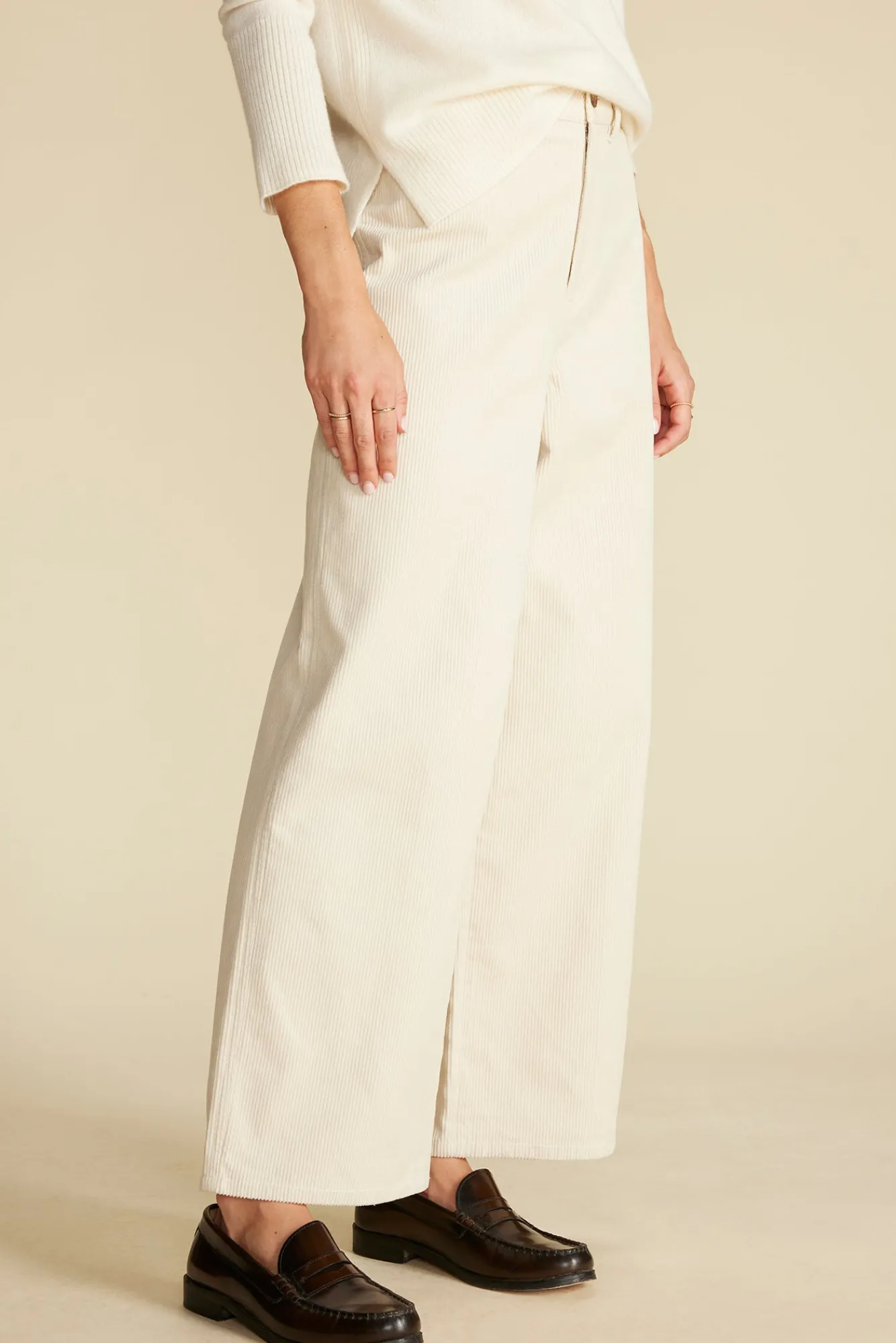 Amour Vert Wide Leg Utility Corduroy Pant- Pants|Clearance