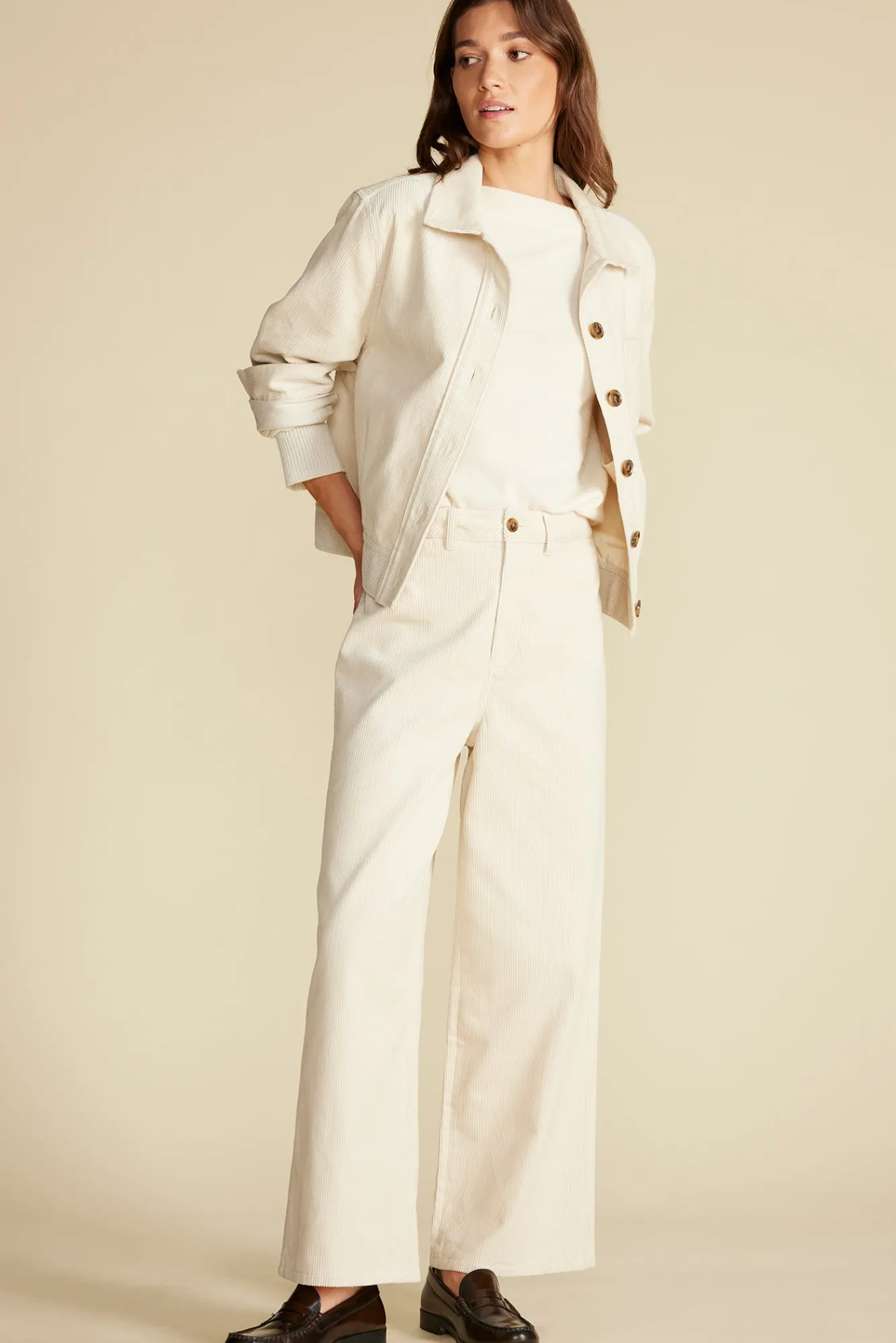 Amour Vert Wide Leg Utility Corduroy Pant- Pants|Clearance