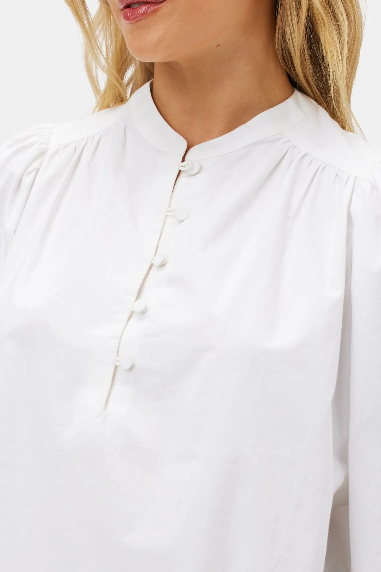 Amour Vert Lucie Organic Cotton Poplin Blouse- Tops|Clearance