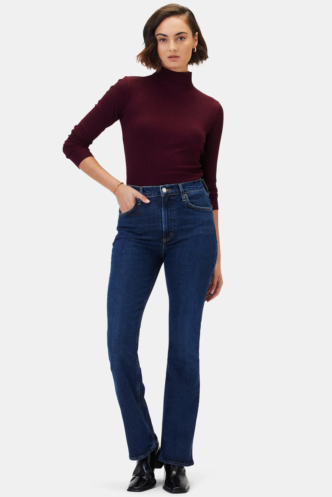 Amour Vert AGOLDE Nico High Rise Slim Boot- Denim|Pants