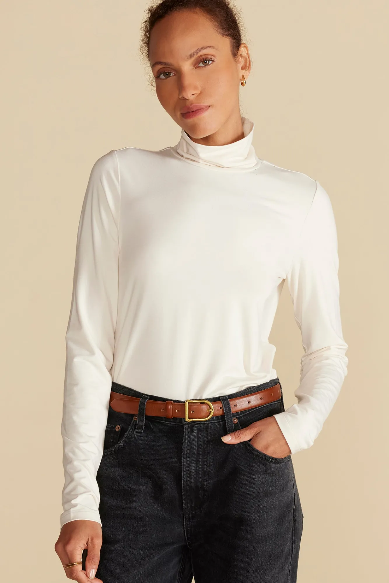 Amour Vert Flannery Bamboo Knit Turtleneck- Tops|Clearance