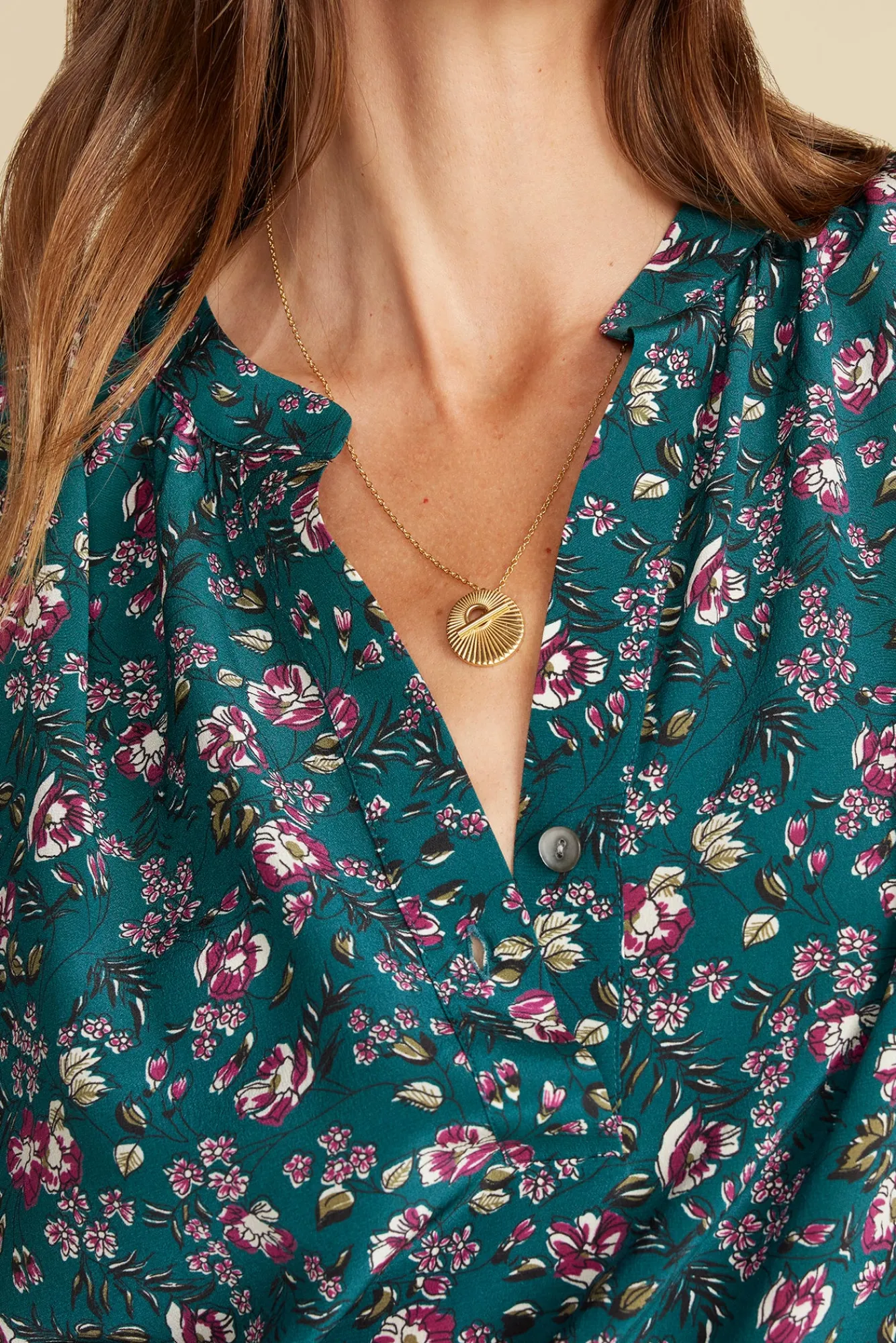 Amour Vert Renata Washable Silk Blouse- Blouses & Shirts|Tops