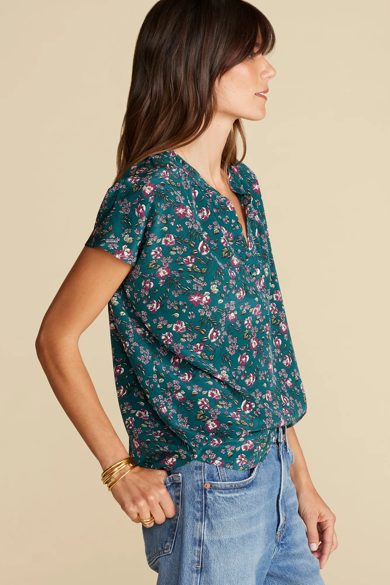 Amour Vert Renata Washable Silk Blouse- Blouses & Shirts|Tops