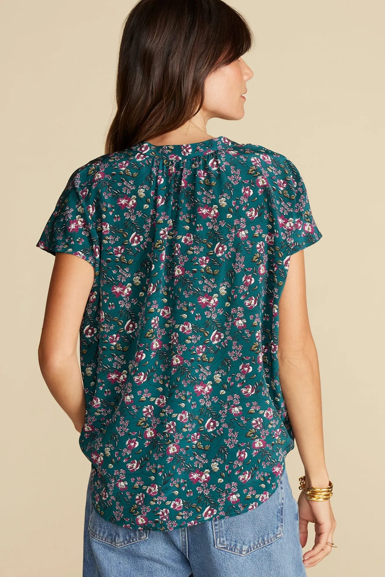 Amour Vert Renata Washable Silk Blouse- Blouses & Shirts|Tops