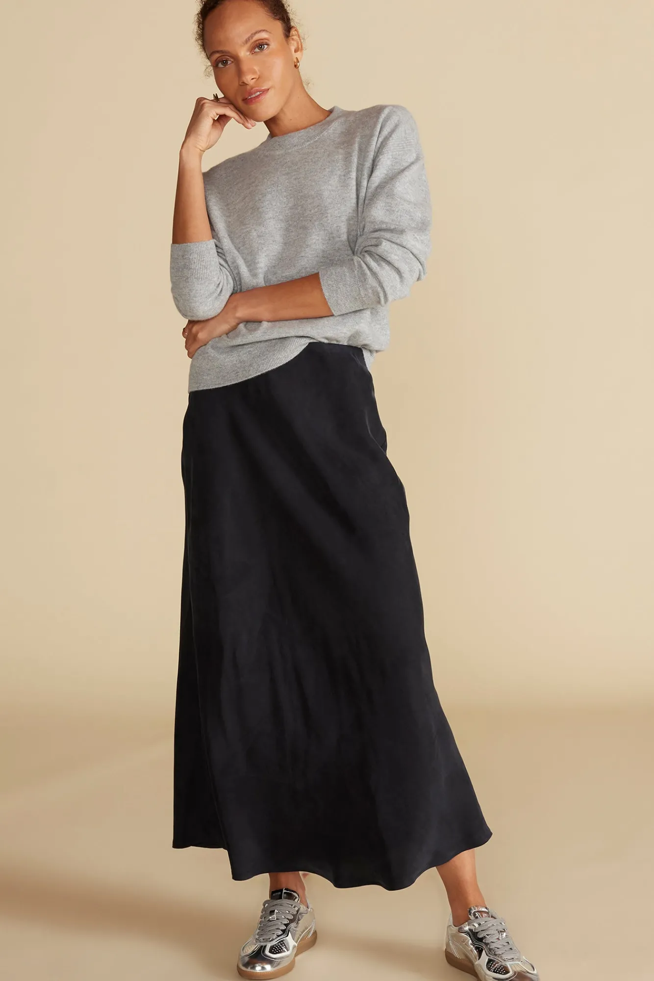 Amour Vert Eve Cupro Slip Skirt- Skirts