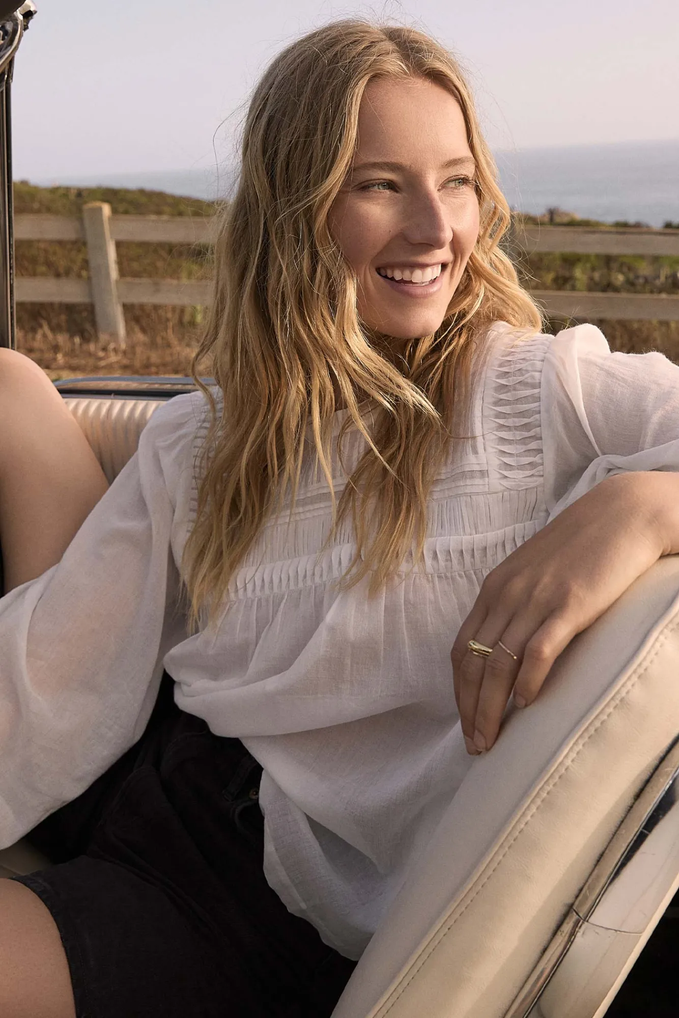 Amour Vert Aida Long Sleeve Organic Cotton Blouse- Blouses & Shirts|Tops