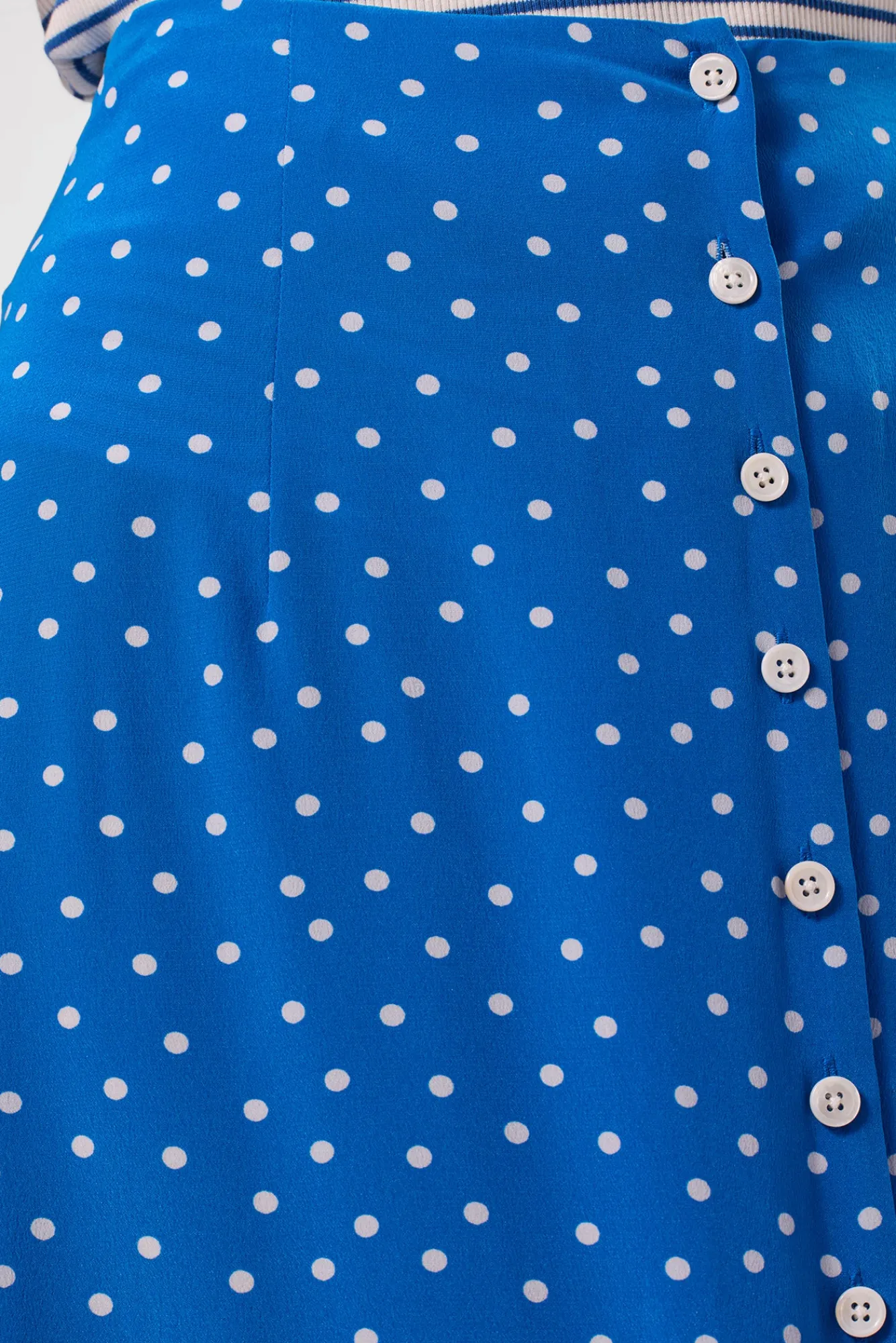 Amour Vert Button Front Washable Silk Skirt- Skirts|Clearance