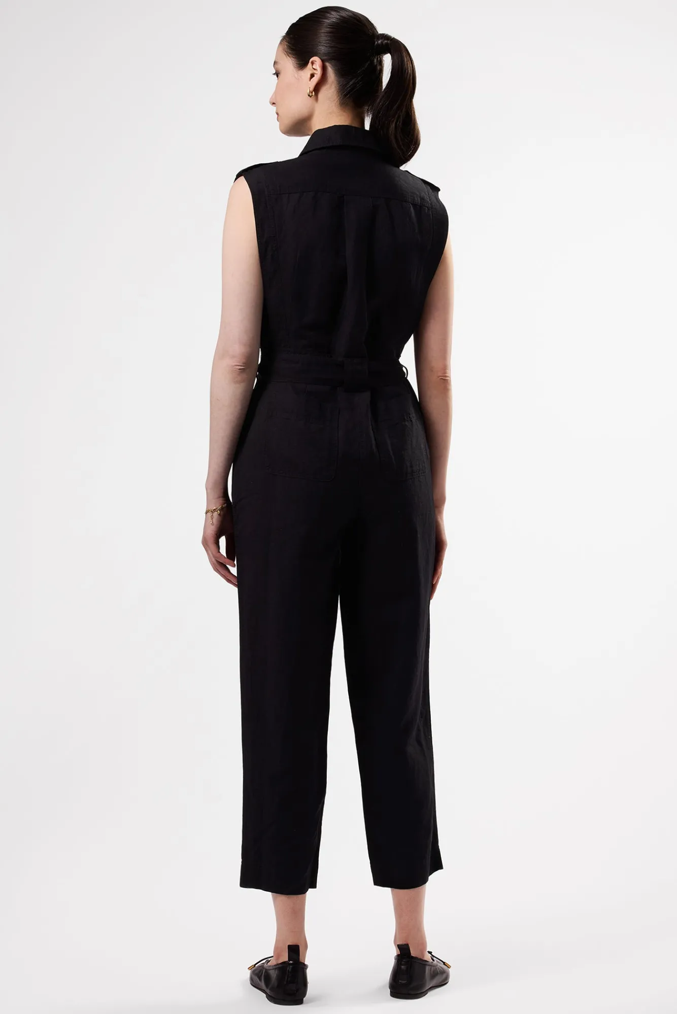 Amour Vert Sienna Cotton Linen Jumpsuit- Jumpsuits|Clearance