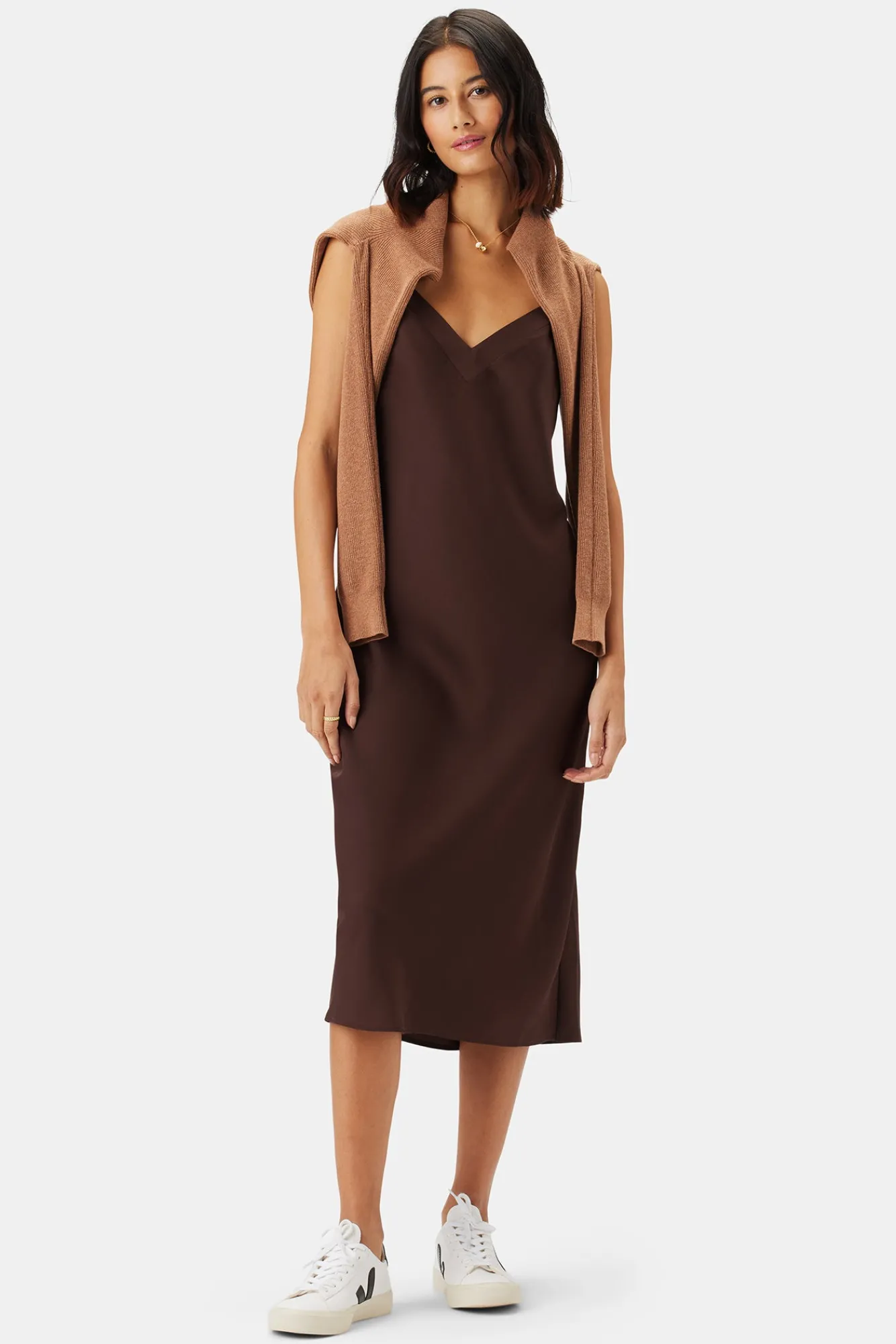 Amour Vert Briana Washable Silk Dress- Dresses|Clearance