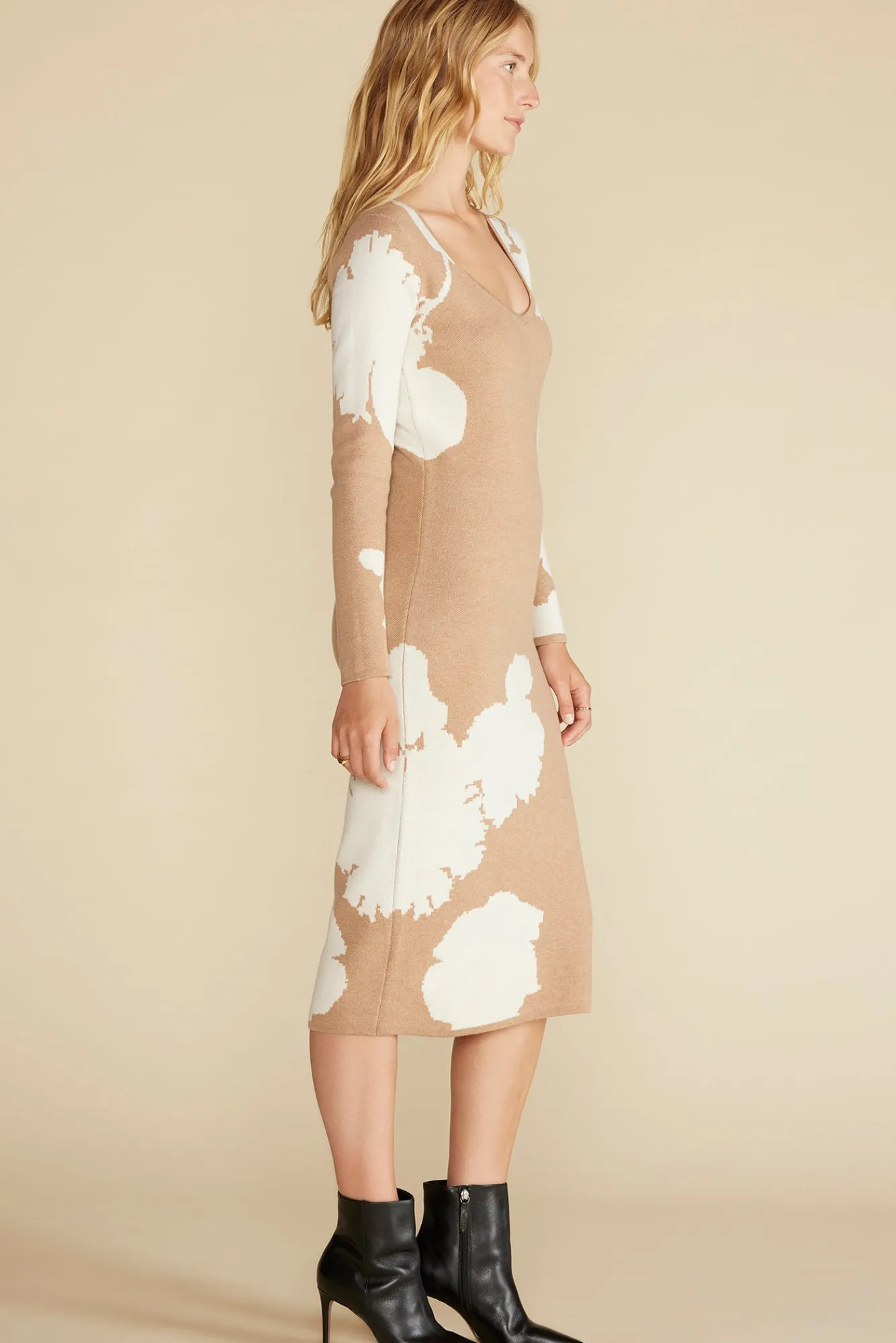 Amour Vert Orane Wool Jacquard Sweater Dress- Dresses|Clearance