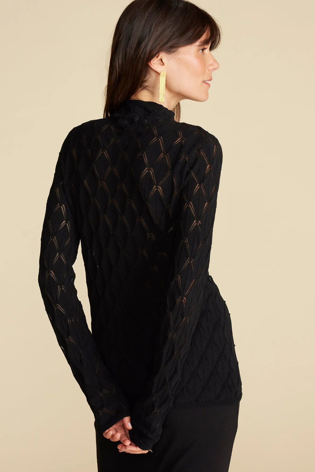Amour Vert Chaney Diamond Pointelle Top- Tops