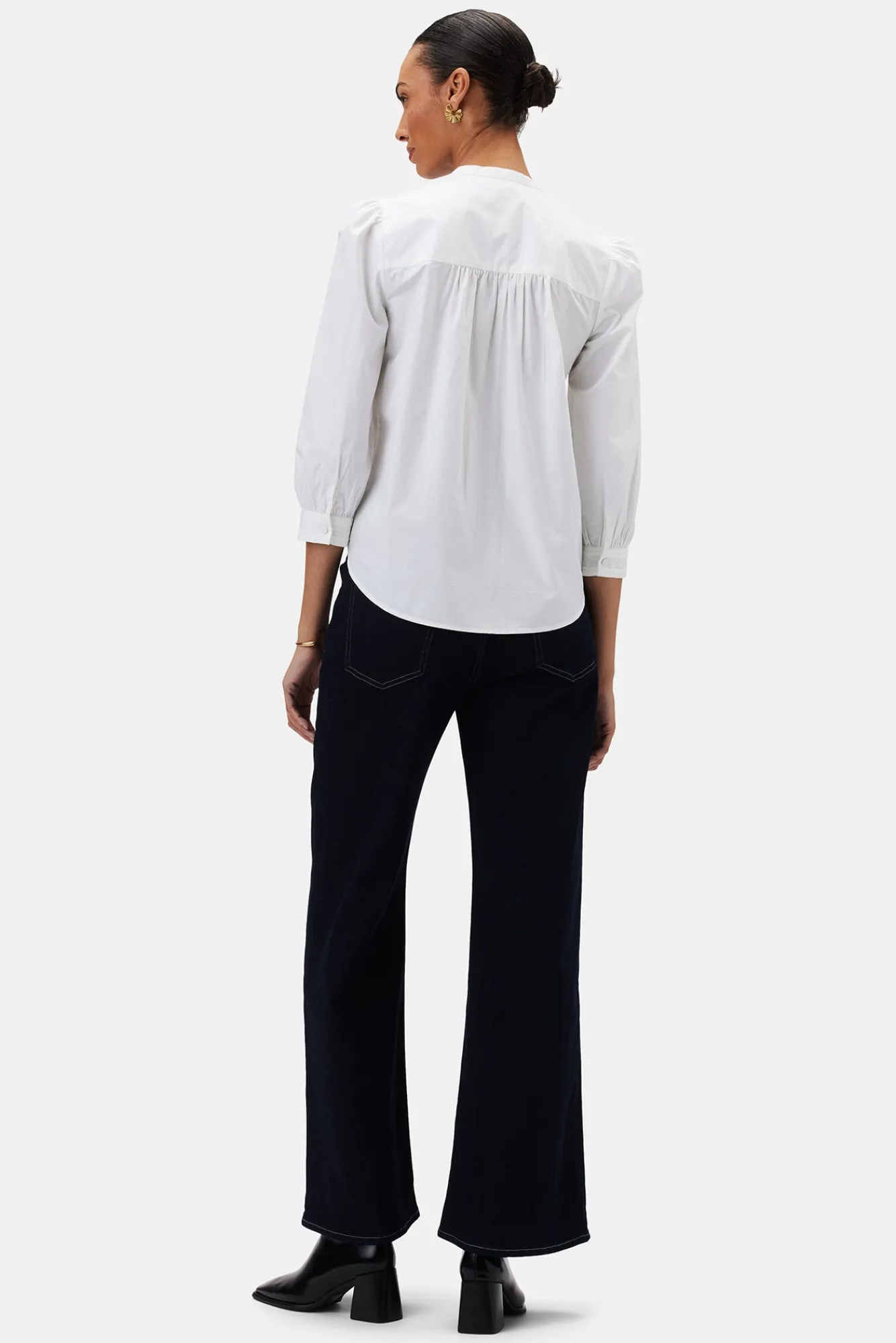 Amour Vert Charlotte Organic Cotton Poplin Blouse- Tops|Clearance