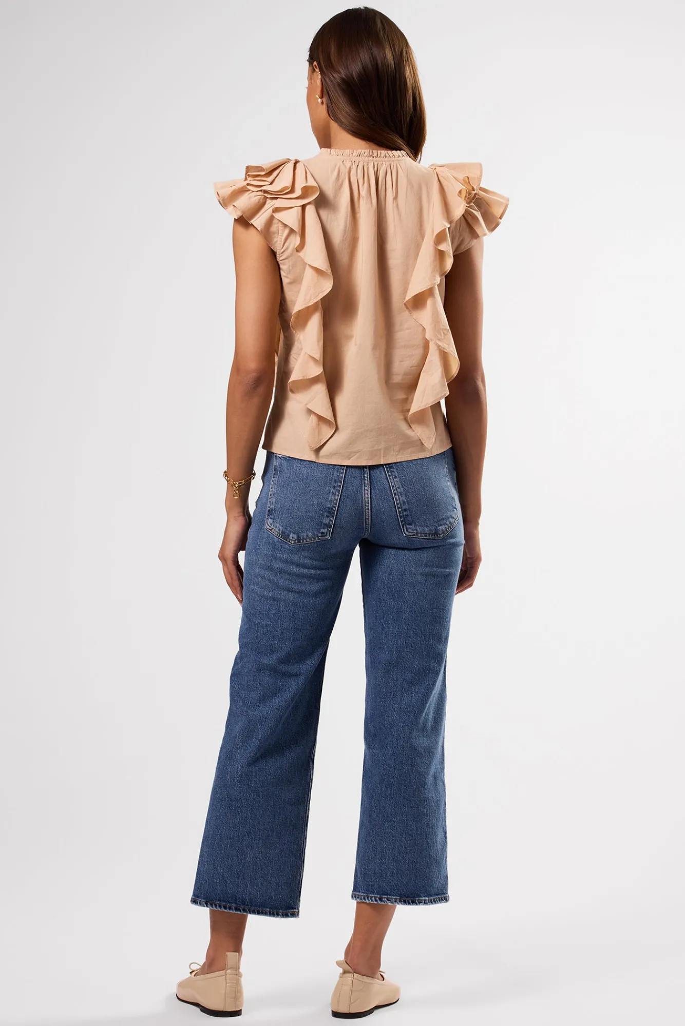 Amour Vert Ruffle Sleeve Top- Tops|Clearance