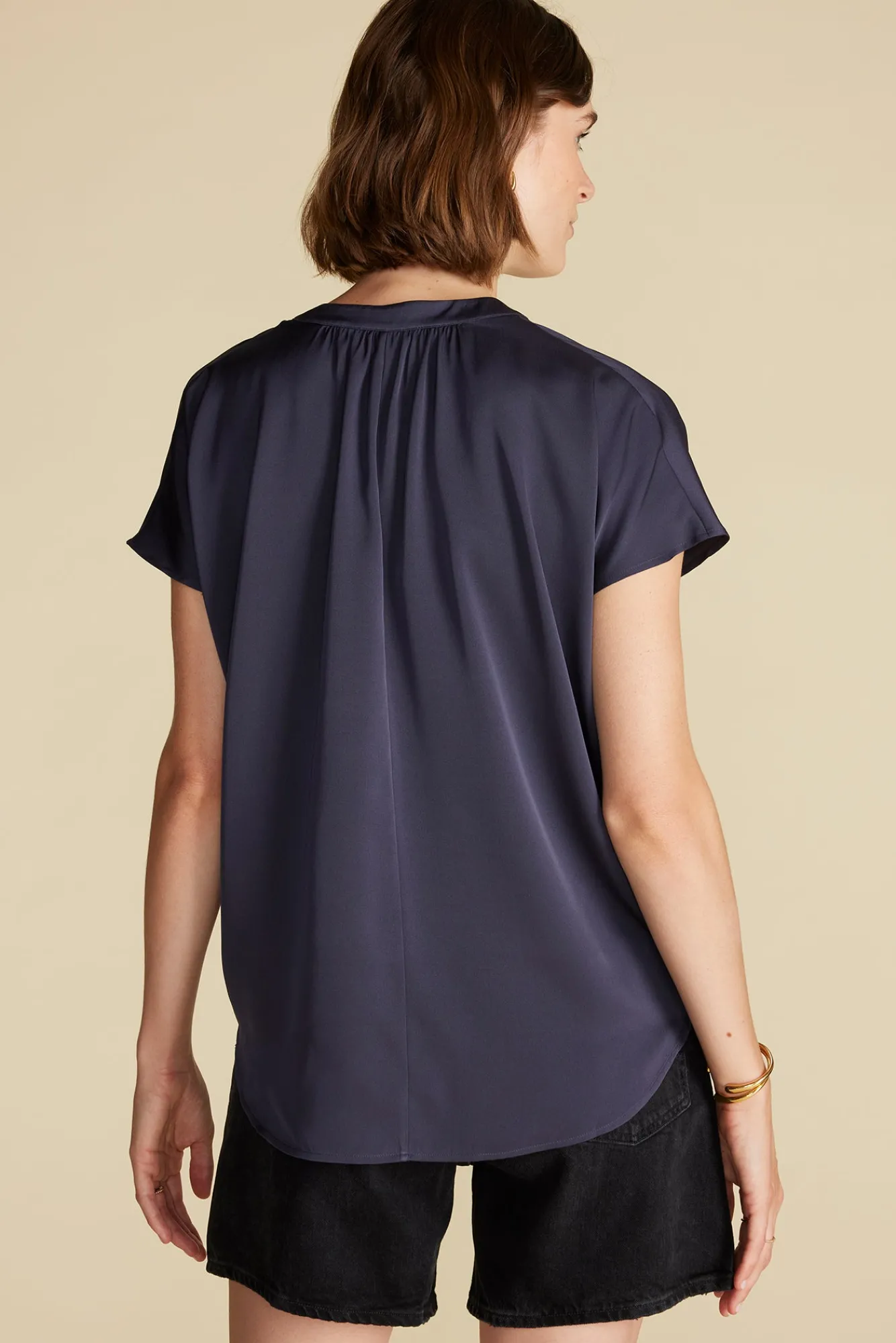 Amour Vert Renata Stretch Silk Blouse- Blouses & Shirts|Tops
