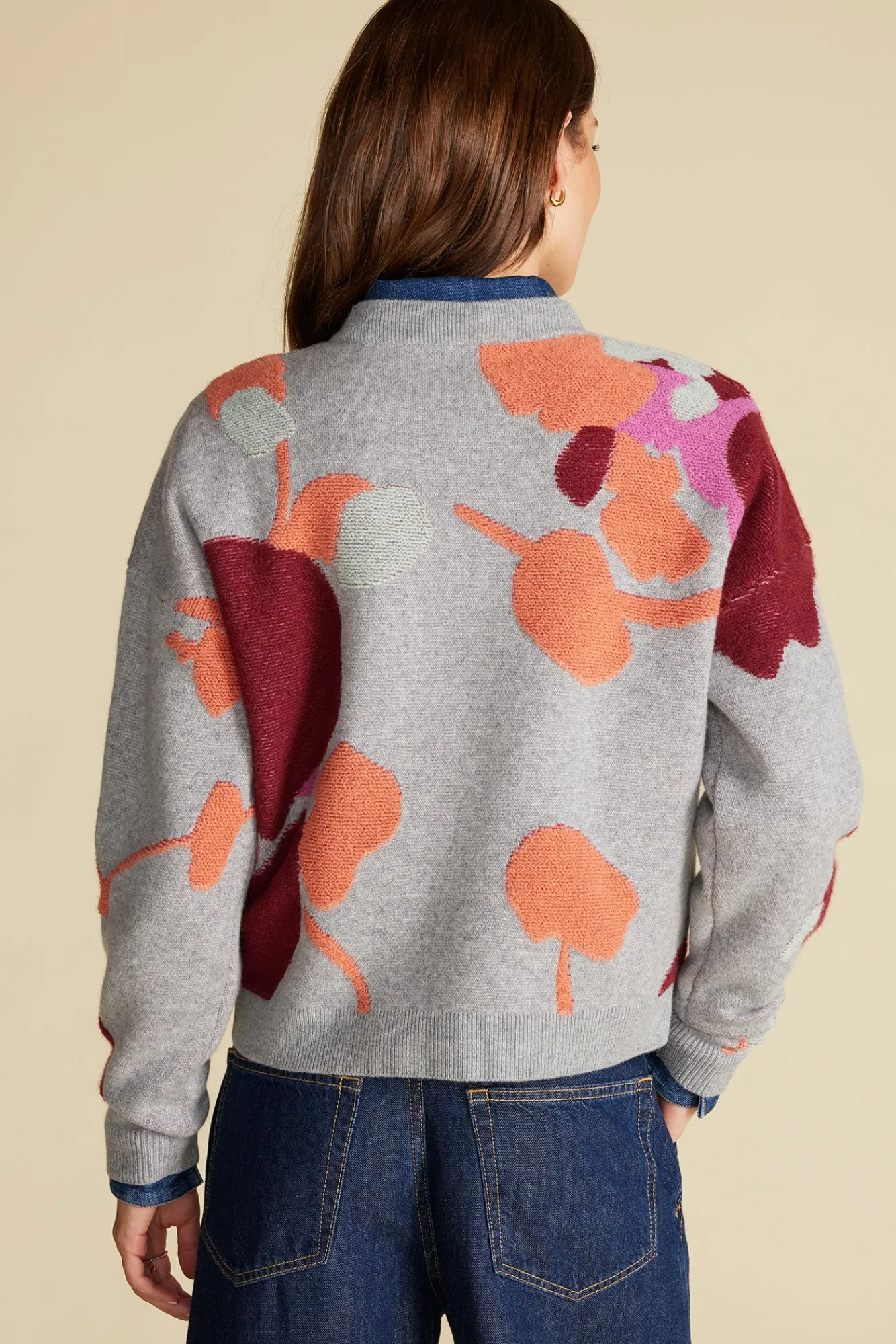 Amour Vert Rowan Jacquard Crew Neck Sweater- Sweaters & Cardigans