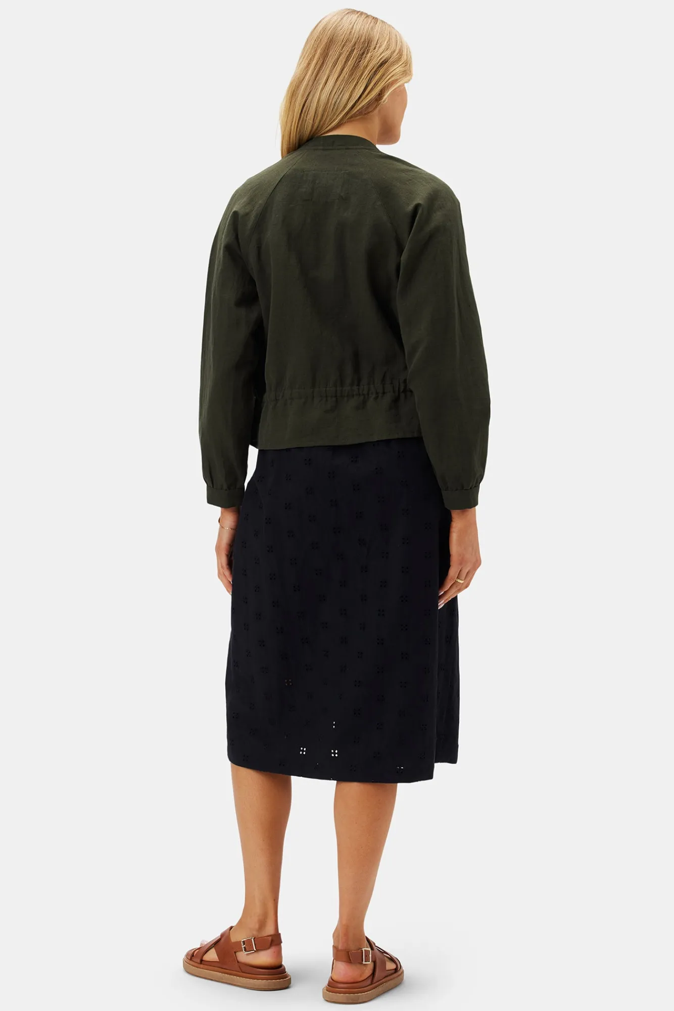 Amour Vert James Cotton Linen Bomber Jacket- Clearance