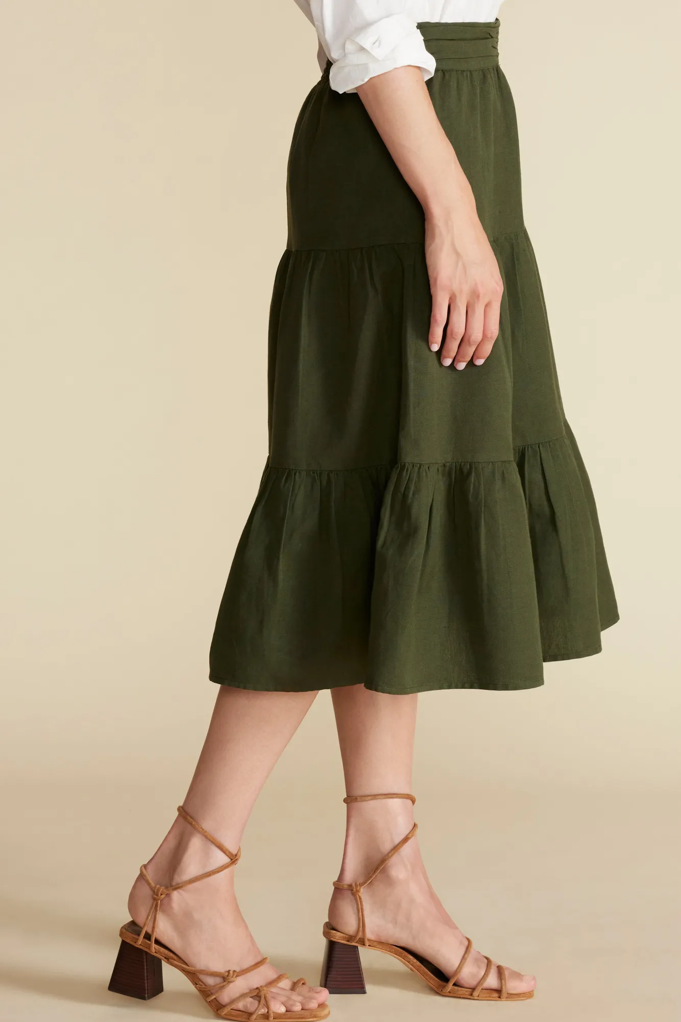 Amour Vert Silas Cotton Linen Skirt- Skirts|Clearance