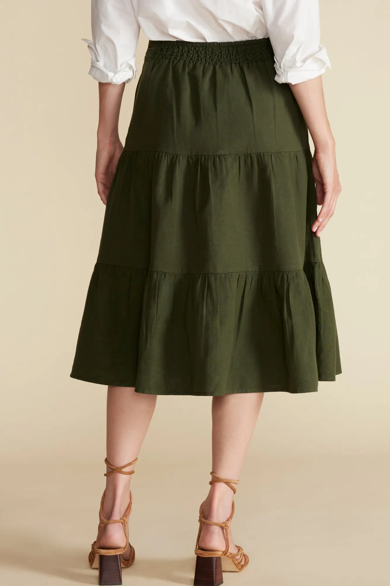 Amour Vert Silas Cotton Linen Skirt- Skirts|Clearance