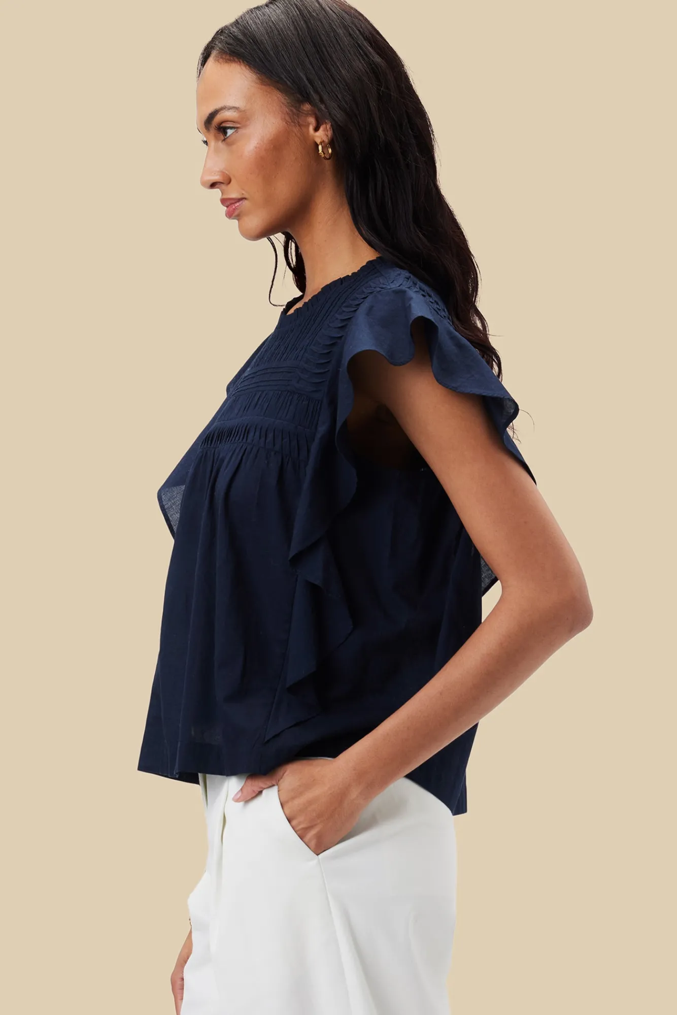 Amour Vert Aida Organic Cotton Blouse- Blouses & Shirts|Tops