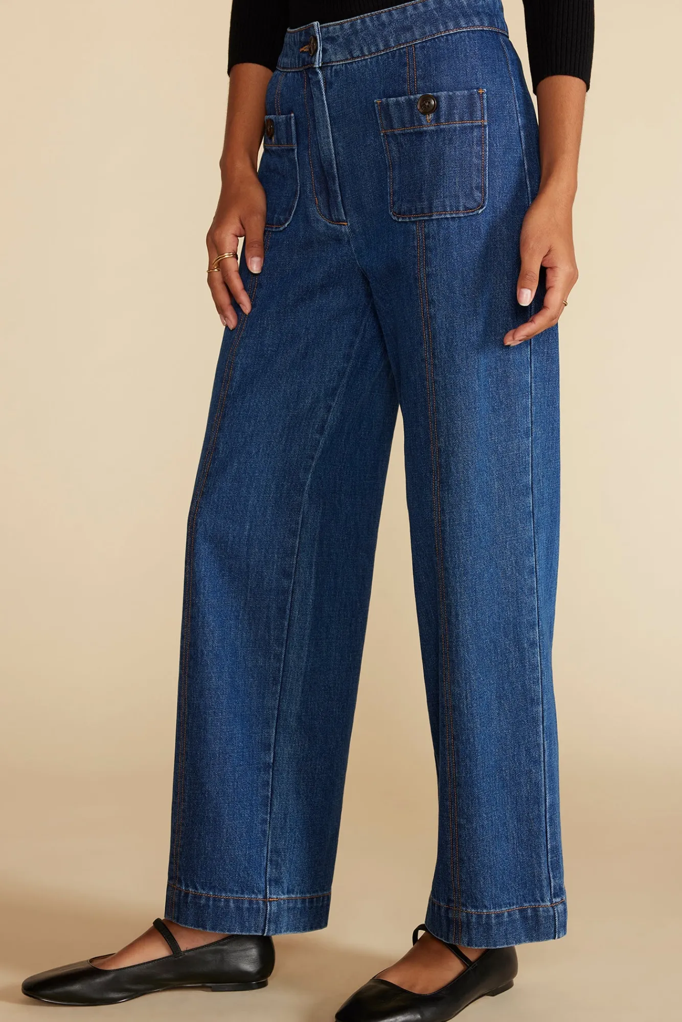 Amour Vert Alete Patch Pocket Jean- Pants|Denim