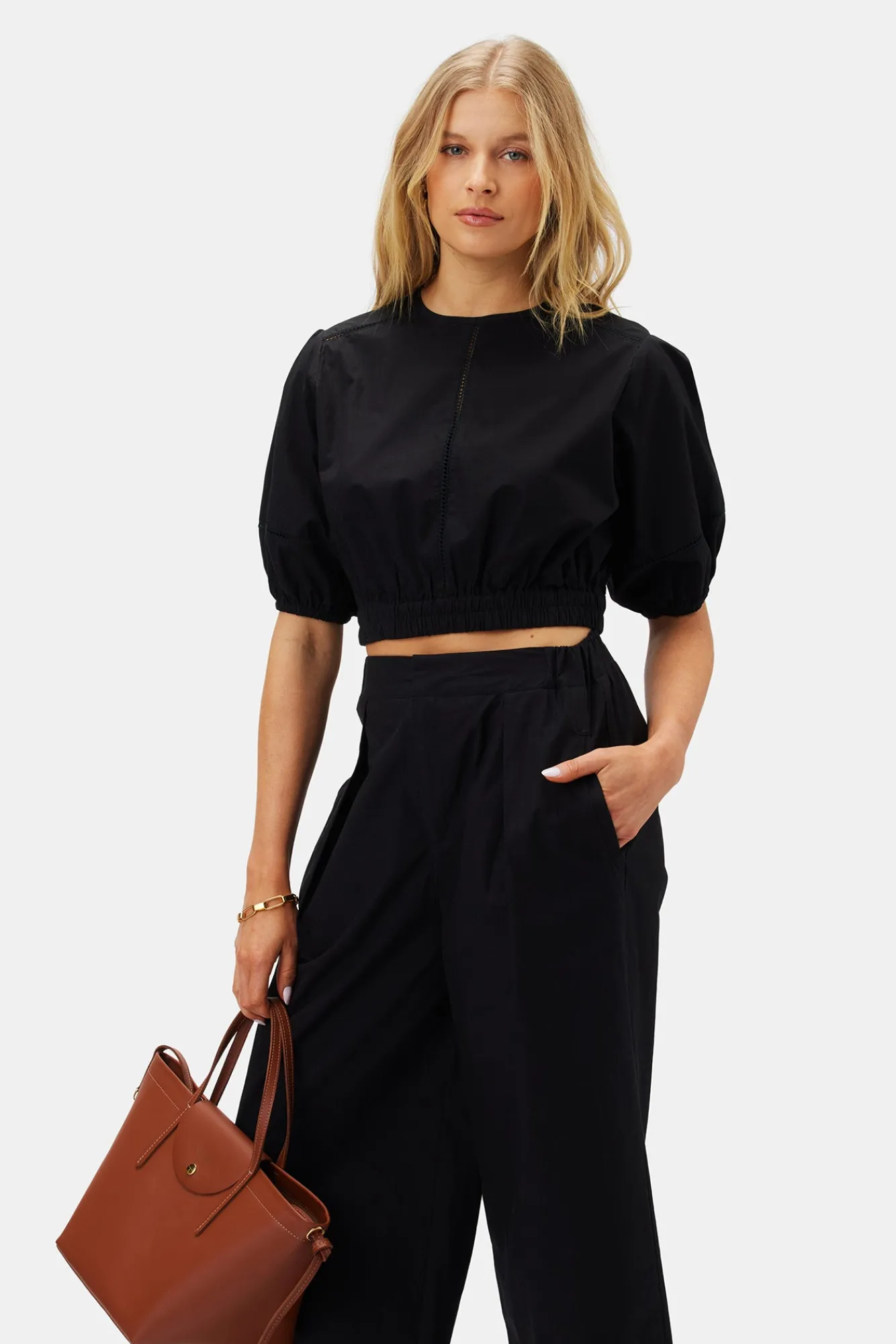 Amour Vert Lisa Organic Cotton Poplin Top- Tops|Clearance