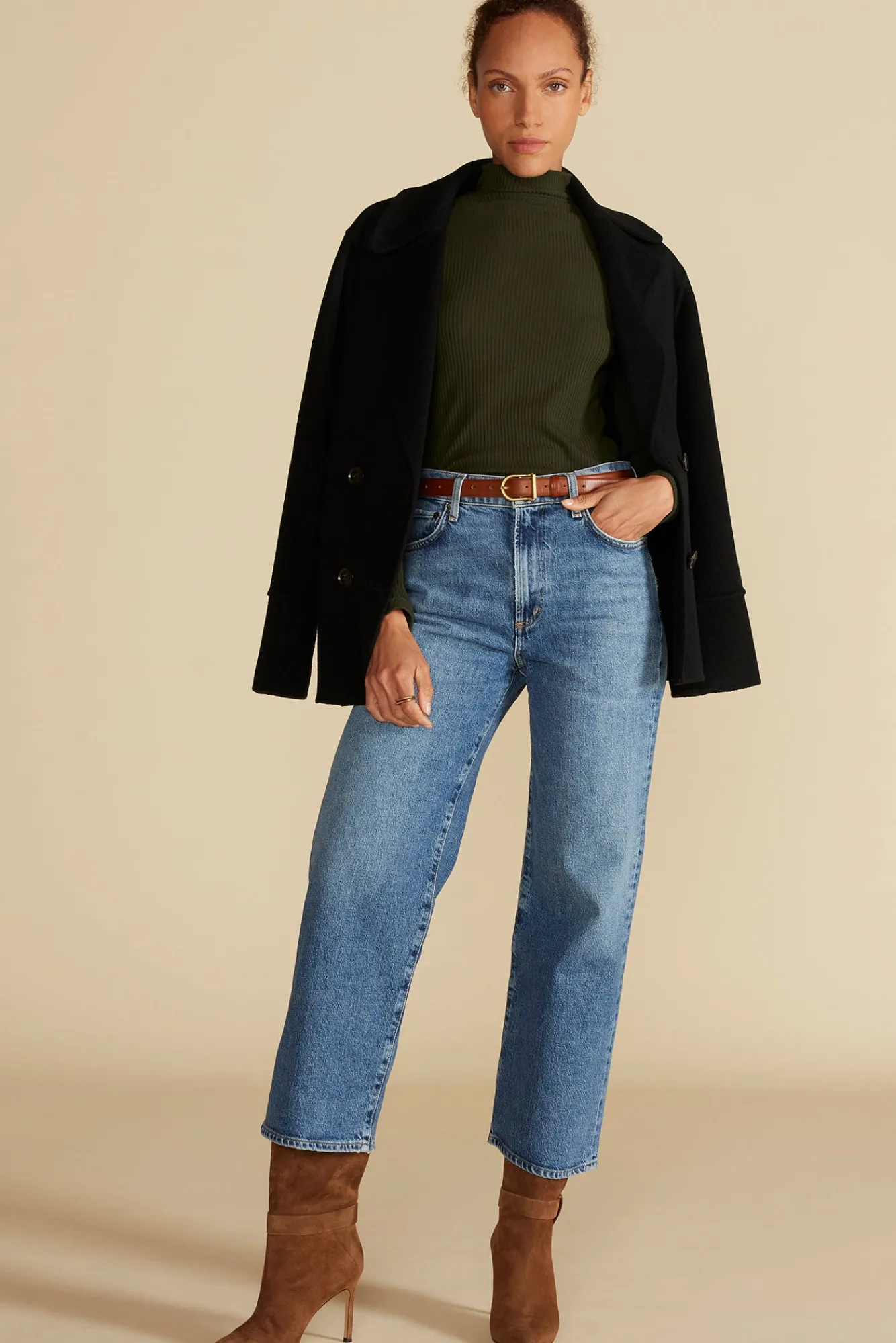 Amour Vert Lux Paris Rib Turtleneck- Tops