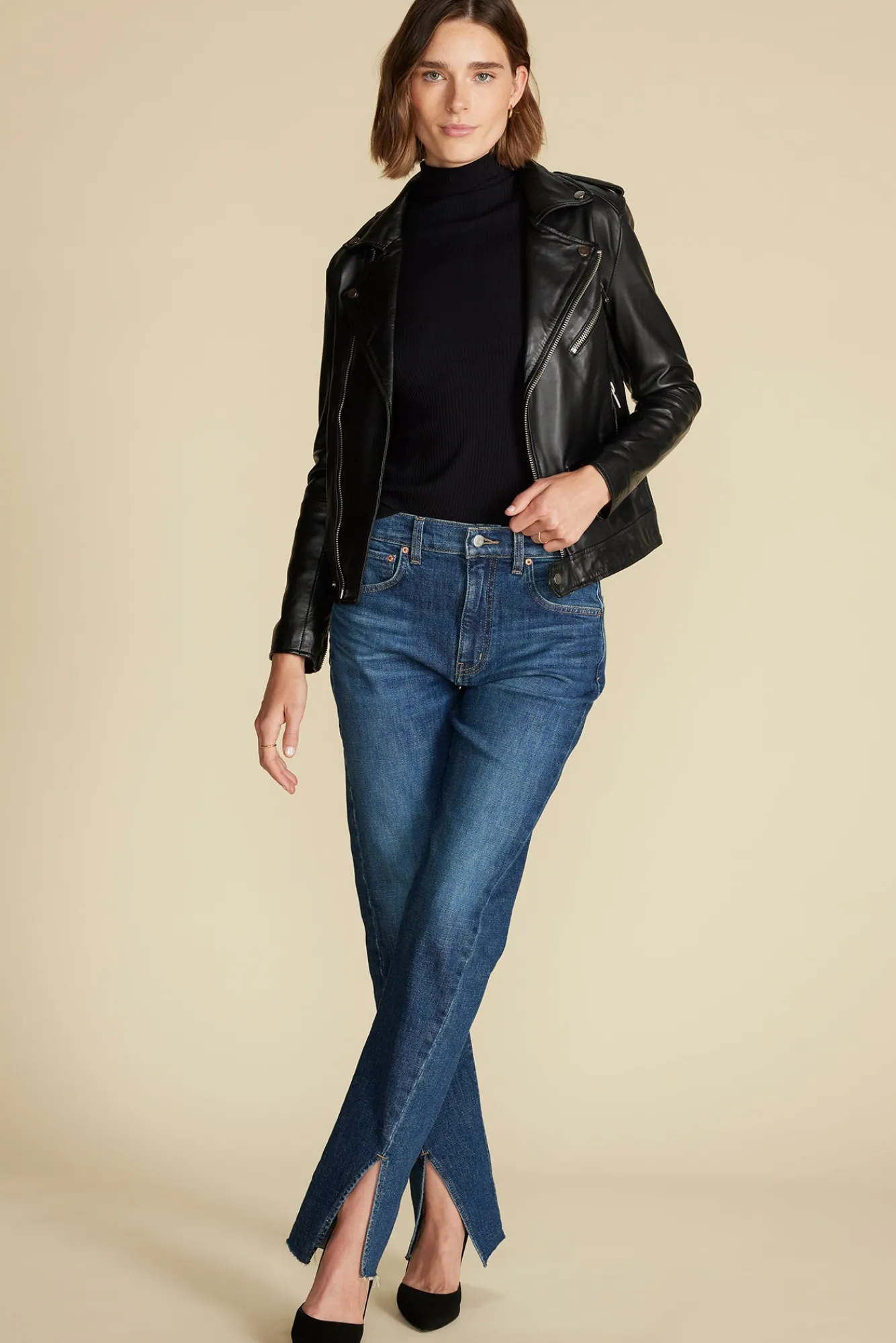 Amour Vert Lux Paris Rib Turtleneck- Tops