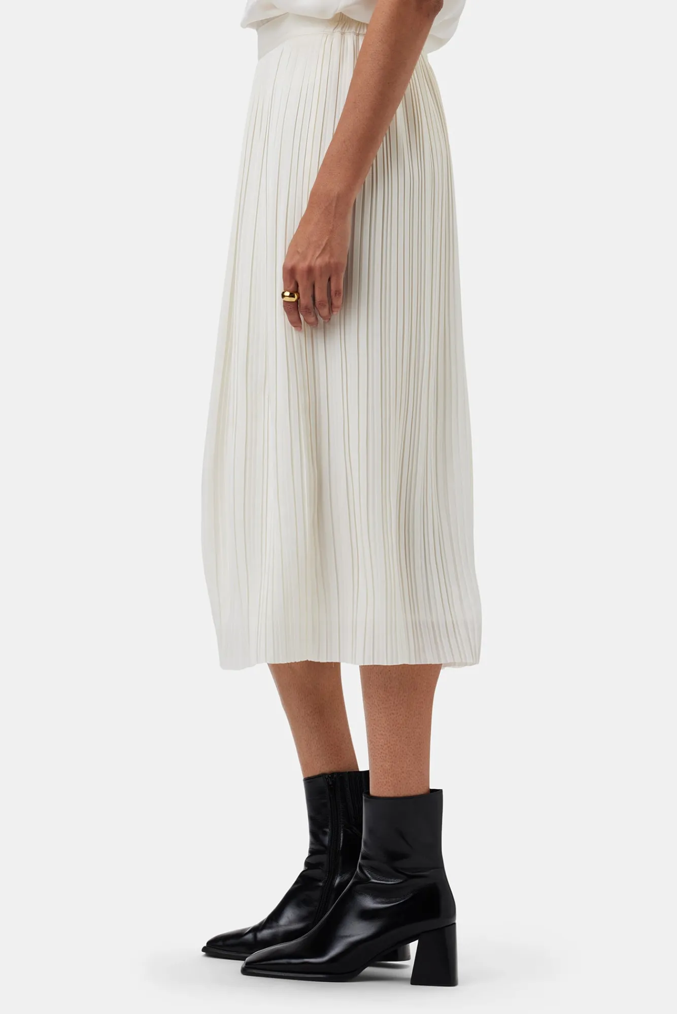 Amour Vert Blaze Pleated Recycled Sateen Skirt- Skirts|Clearance