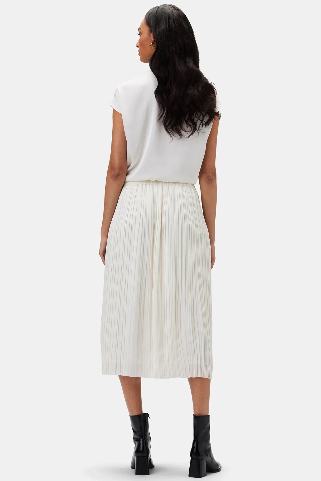 Amour Vert Blaze Pleated Recycled Sateen Skirt- Skirts|Clearance