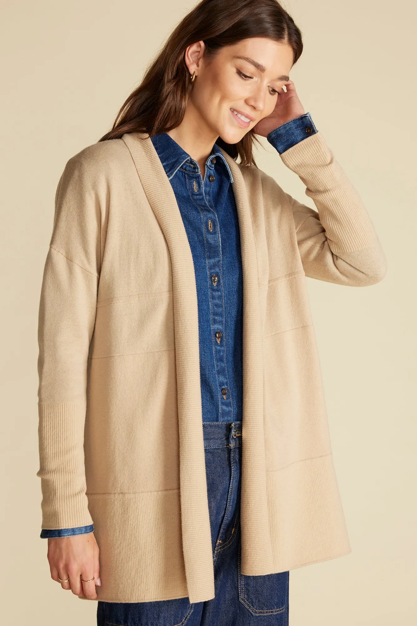 Amour Vert Bailey Wool Sweater Coat- Sweaters & Cardigans|Clearance