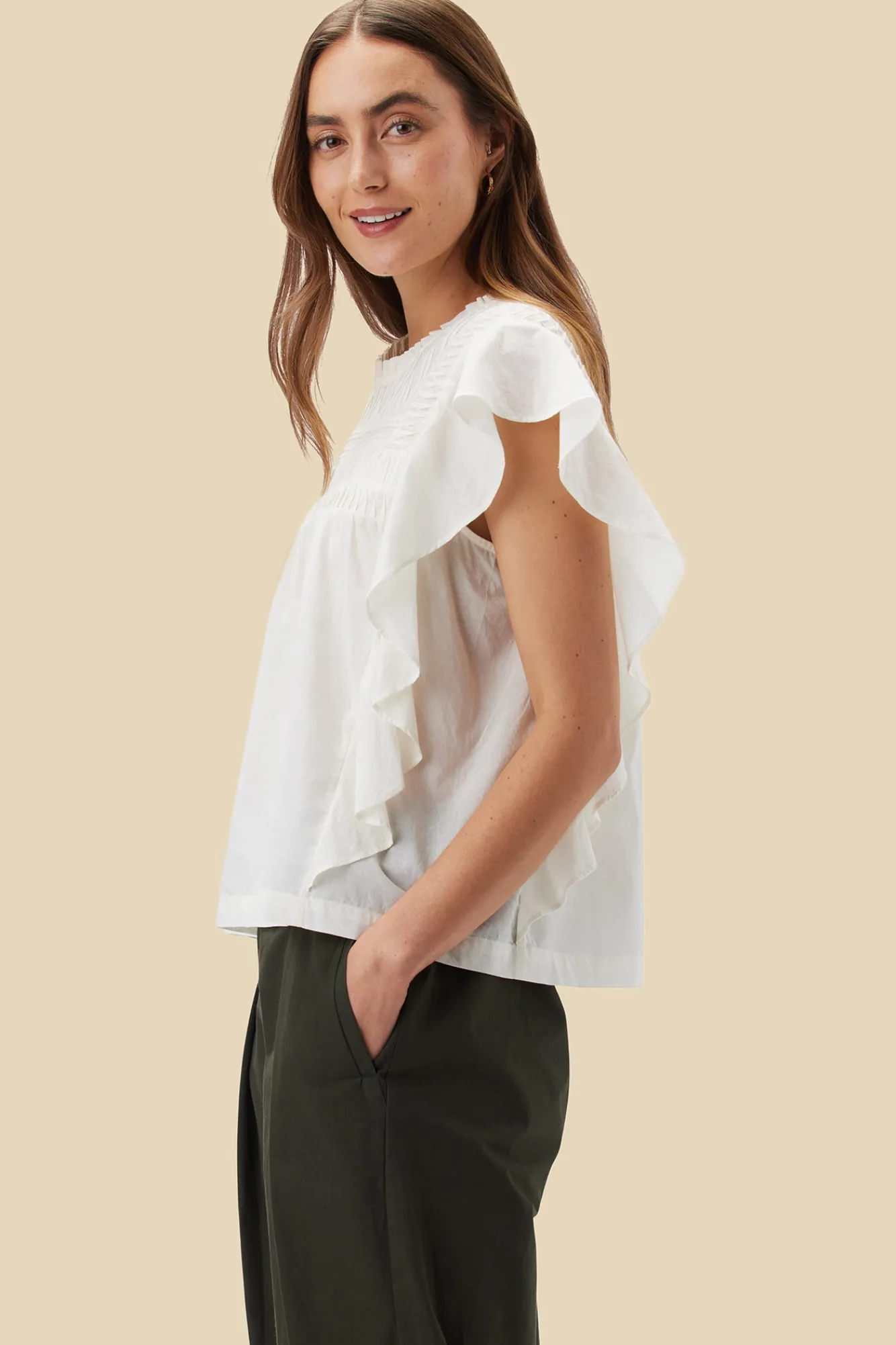 Amour Vert Aida Organic Cotton Blouse- Blouses & Shirts|Tops